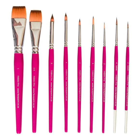 FABART PRO PINK FACE PAINTING BRUSHES