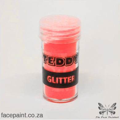 Teddy Glitter Shaker Neon Red (Coral)