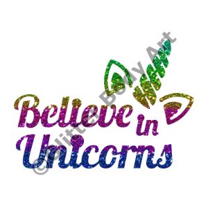 Glitter Tattoo Stencils - 449 Believe in Unicorns