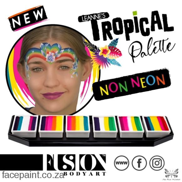 Fusion Face Paint Palette - Leannes Tropical Collection Non Neon Paints