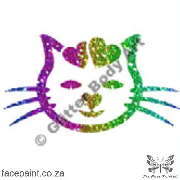 Glitter Tattoo Stencils - 007 Cat Hearts Tattoos