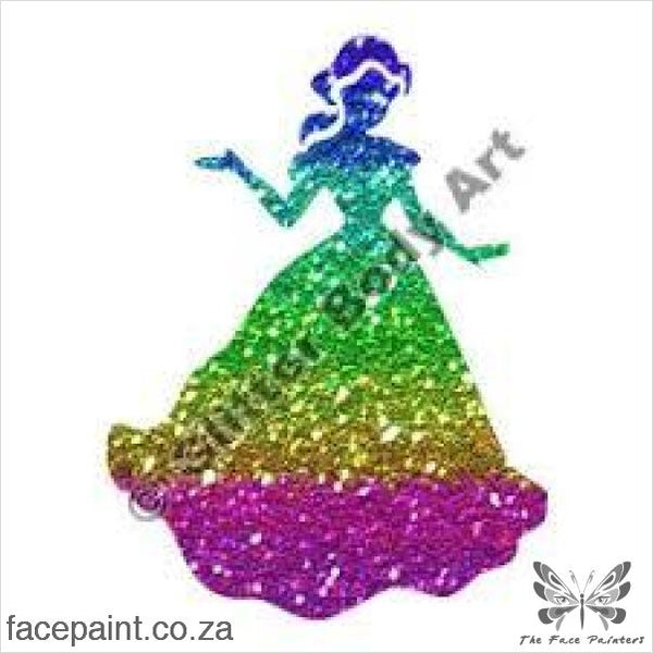 Glitter Tattoo Stencil  Princess Text with Crown  Jest Paint  Face Paint  Store