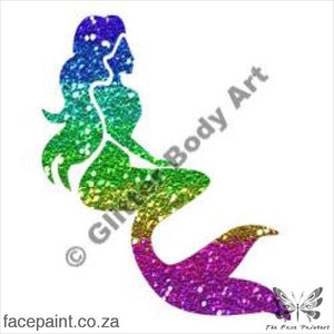 Glitter Tattoo Stencils - Mermaid Sitting 134