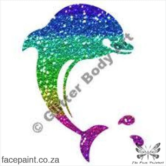 Glitter Tattoo Stencils - 181 Dolphin Splash Tattoos
