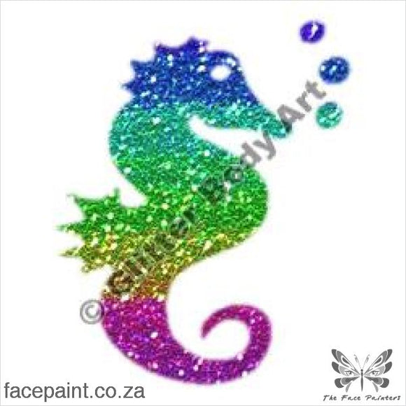 Glitter Tattoo Stencils - 184 Seahorse Bubbles Tattoos