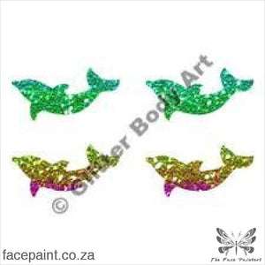 Glitter Tattoo Stencils - 236 Mini Dolphin Tattoos