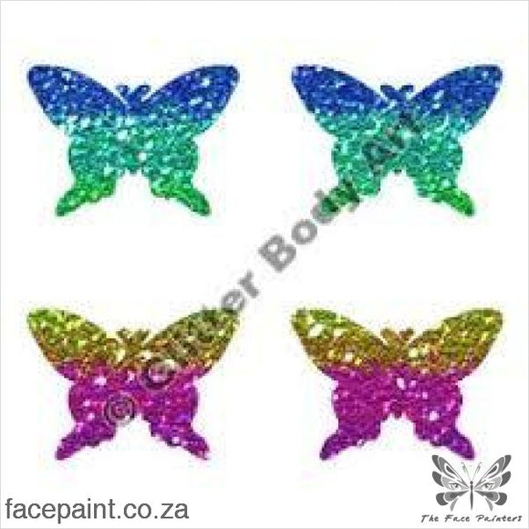 Glitter Tattoo Stencils - 240 Mini Butterfly Tattoos