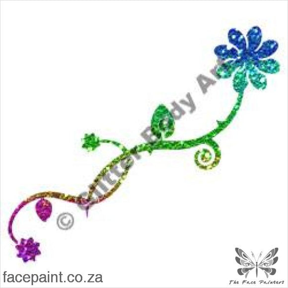 Glitter Tattoo Stencils - 242 Flower Scroll Tattoos