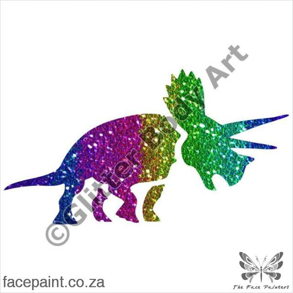 Glitter Tattoo Stencils - 348 Dinosaur Triceratops Tattoos