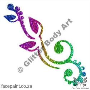 Glitter Tattoo Stencils - 358 Flower Swirl Tattoos