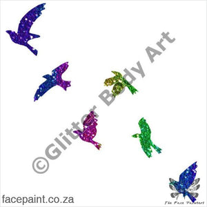 Glitter Tattoo Stencils - 388 Flying Birds Tattoos