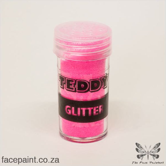 Teddy Glitter Shaker Neon Pink